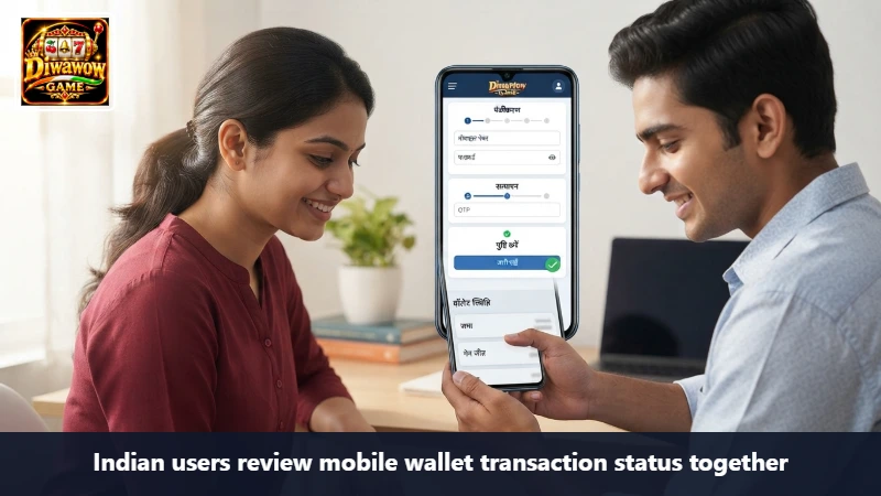 Indian users review mobile wallet transaction status together